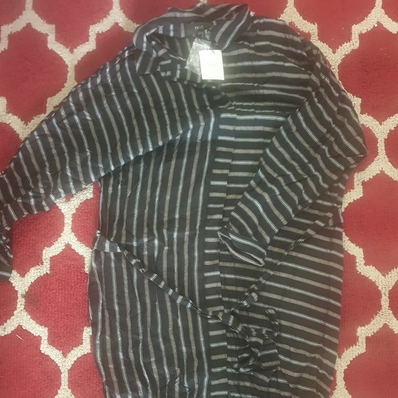 Black Stripe Belted Shirt Dress - Picture 5 of 6